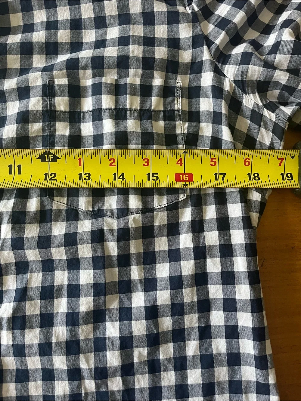 J. Crew Navy and White Gingham Button-Down Shirt in Signature Fit. 100% Cotton.